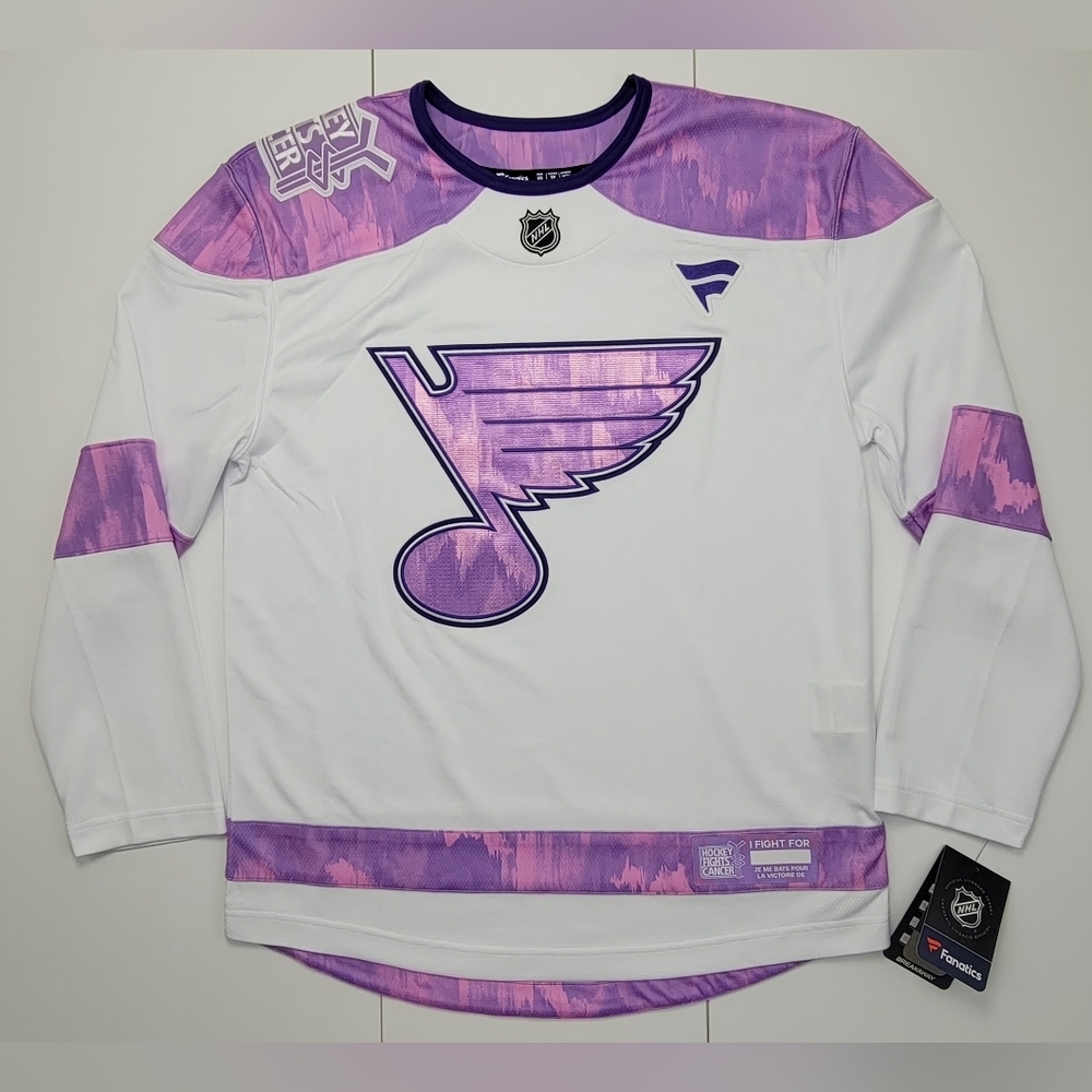 NHL Fanatics St. Louis Blues Hockey Fights Cancer Men's Size XS New With Tags